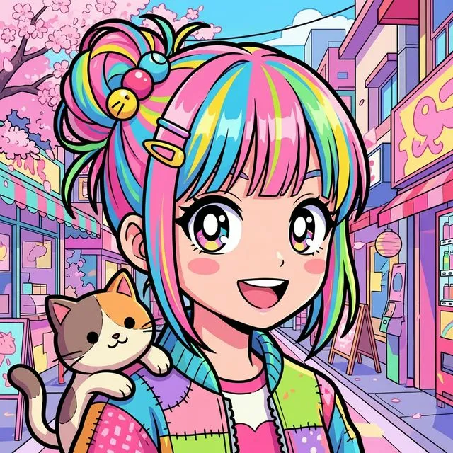 A portrait restyled into a clean anime illustration