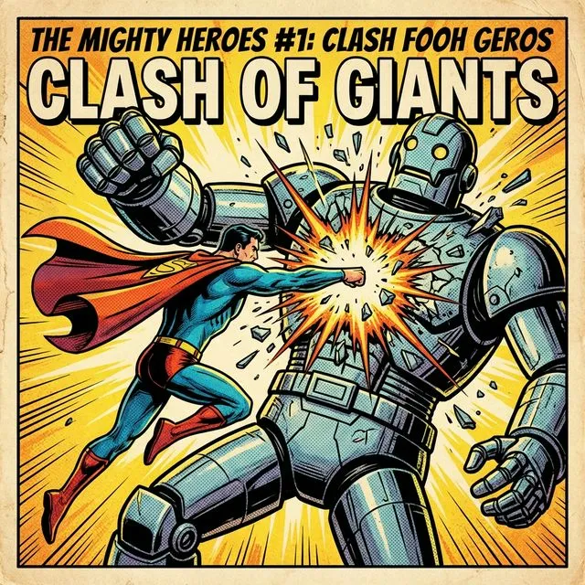 A portrait styled as a comic-book panel