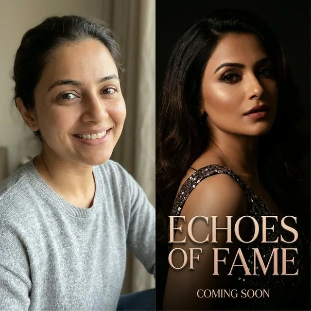 A portrait photo beside a cinematic movie-poster version