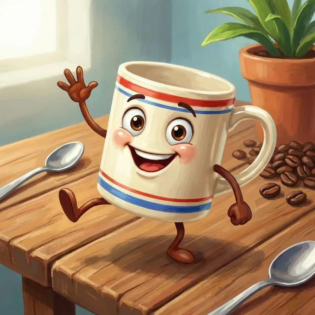 An everyday object brought to life with a funny face