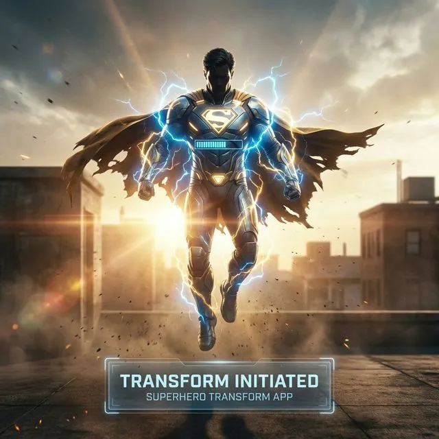 A person reimagined as a comic-book superhero by Wondershot AI